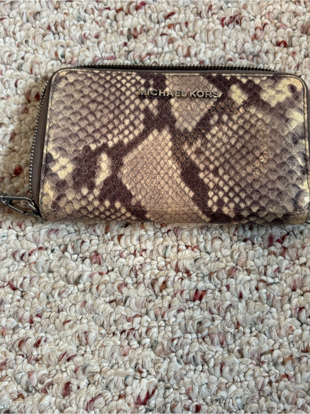 Michael Kors Snake-Print Zip Wallet
